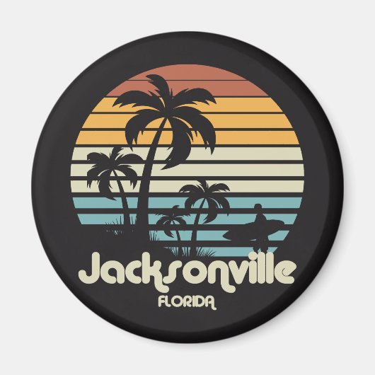 Aimant Vintage Jacksonville Floride (Devant)