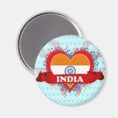 Aimant Vintage J'aime l'Inde (Recto/Verso)