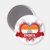 Aimant Vintage J'aime l'Inde (Recto/Verso)