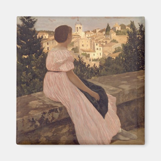 Aimant Vintage Jean Frederic Bazille La Robe Rose (Devant)