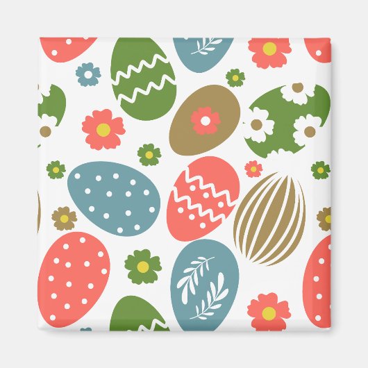Aimant Vintage Joyeuses fleurs de Pâques (Devant)