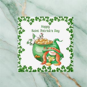 Aimant Vintage Joyeux Saint-Patricks Day Pot de Gold Gnom