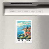 Aimant Vintage Kefalonia Grèce Retro Travel (In Situ (Lave-vaisselle))