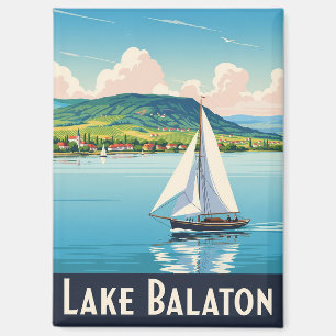 Aimant Vintage Lac Balaton Hongrie Voyage