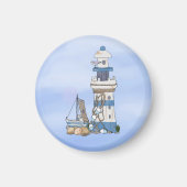 Aimant Vintage Leuchtturm mit schiff  (Devant)