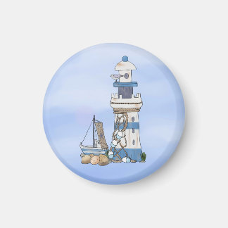 Aimant Vintage Leuchtturm mit schiff 