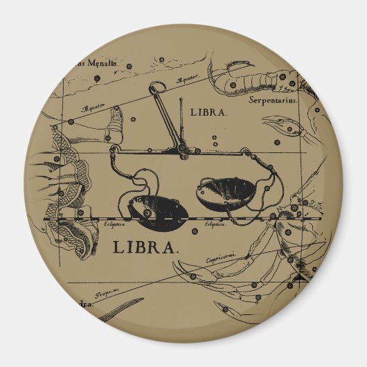 Aimant Vintage Libra Constellation Hevelius Style (Devant)