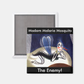 Aimant Vintage Madame Malaria Mosquito (Recto/Verso)