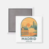Aimant Vintage Madrid Spain Travel – Retro City (Recto/Verso)