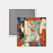 Aimant Vintage Magician Carter the Great Magic Act (Recto/Verso)