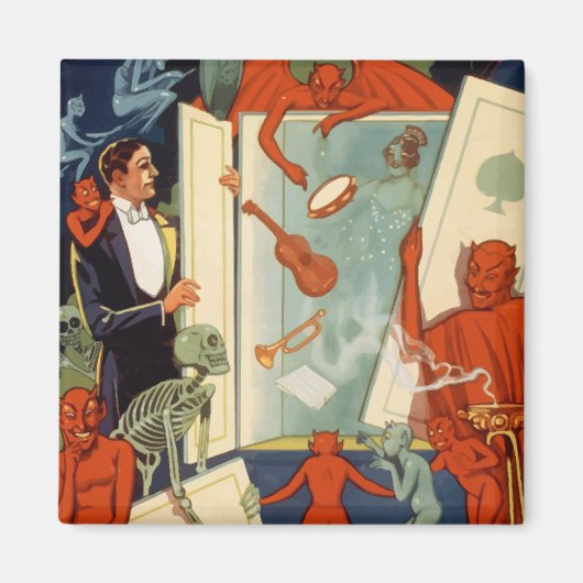 Aimant Vintage Magician Carter the Great Magic Act (Devant)