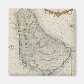 Aimant Vintage Map of Barbados (Devant)