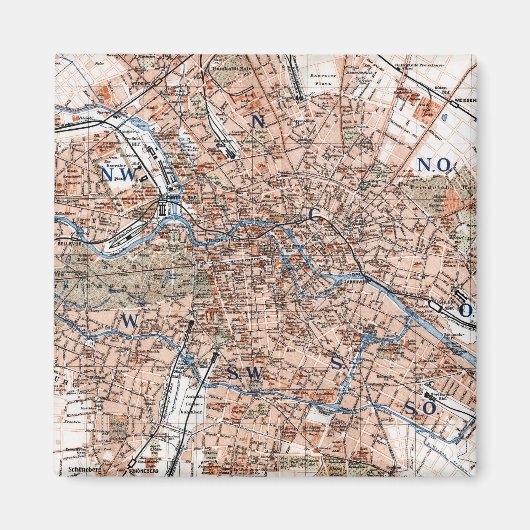 Aimant Vintage Map of Berlin Germany (Devant)