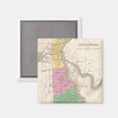 Aimant Vintage Map of Delaware (Recto/Verso)