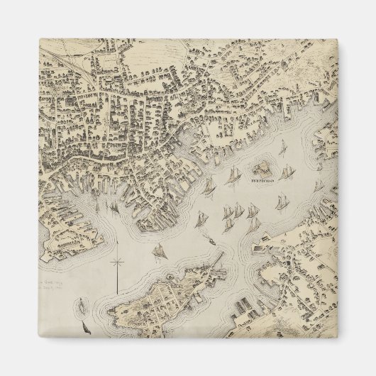 Aimant Vintage Map of Gloucester Massachusetts (Devant)