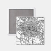 Aimant Vintage Map of Hamburg Germany (Recto/Verso)