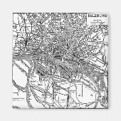 Aimant Vintage Map of Hamburg Germany (Devant)