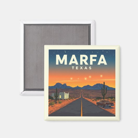 Aimant Vintage Marfa Texas (Recto/Verso)