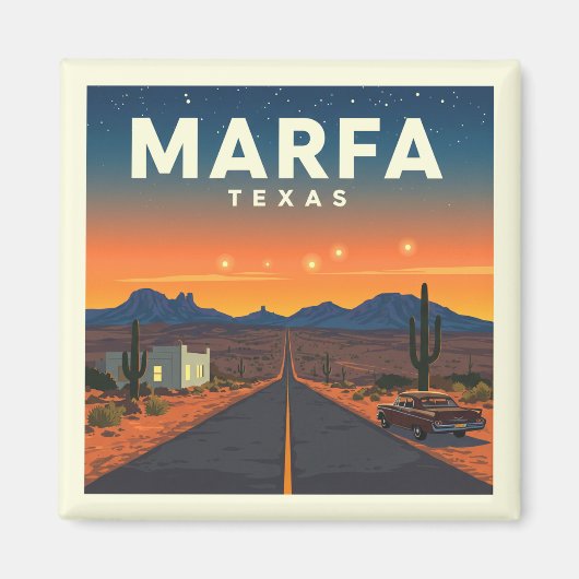Aimant Vintage Marfa Texas (Devant)