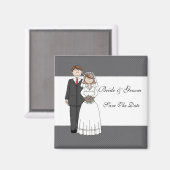 Aimant Vintage Mariée & Salle Enregistrer La Date (Recto/Verso)