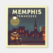 Aimant Vintage Memphis Tennessee (Devant)