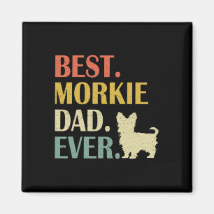 Aimant Vintage Mens Meilleur Morkie Chien Papa Jamais Fêt