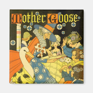 Aimant Vintage Mère Oie Lecture Livres aux enfants