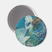 Aimant Vintage Mermaid Holding Pearl (Recto/Verso)