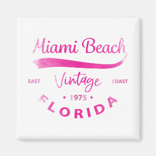 Aimant Vintage Miami-Beach, Floride, côte Est