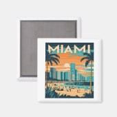 Aimant Vintage Miami Floride (Recto/Verso)