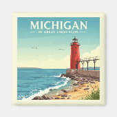 Aimant Vintage Michigan (Devant)