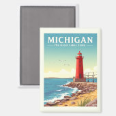 Aimant Vintage Michigan (Recto/Verso)