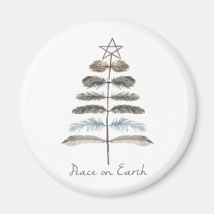 Aimant vintage moderne arbre de plume d'hiver