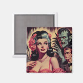 Aimant Vintage Monster Horror Girl (Recto/Verso)