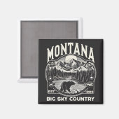 Aimant Vintage Montana Big Sky Country (Recto/Verso)