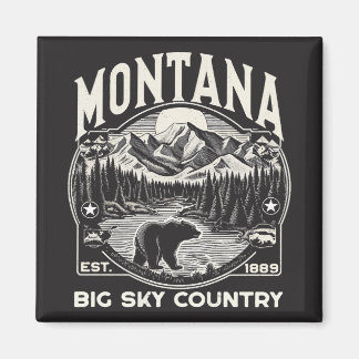 Aimant Vintage Montana Big Sky Country