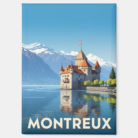 Aimant Vintage Montreux Suisse (Recto)