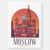 Aimant Vintage Moscou Russie Kremlin Skyline (Recto)
