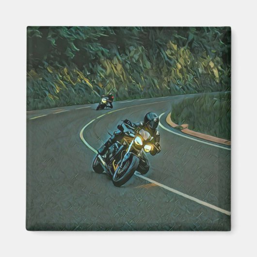Aimant vintage motorcycle art (Devant)
