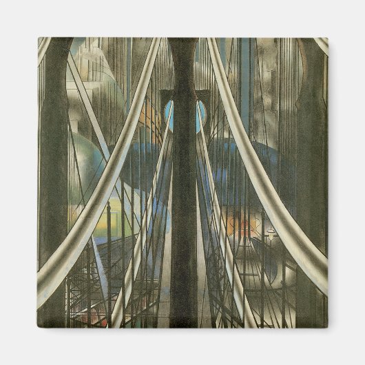 Aimant Vintage New York Architecture, Brooklyn Bridge (Devant)