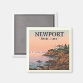 Aimant Vintage Newport Rhode Island (Recto/Verso)