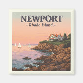 Aimant Vintage Newport Rhode Island (Devant)