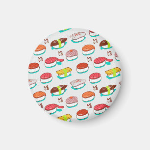 Aimant Vintage nigiri sushi, motif doodé