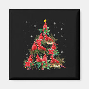 Aimant Vintage Noël Cardinal Oiseaux Snowings Noël Tre