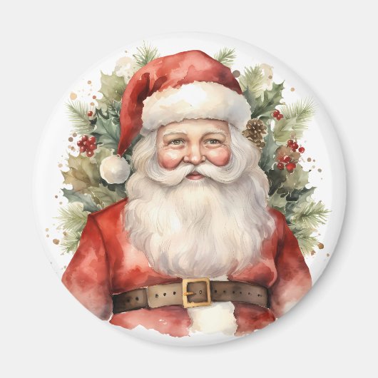 Aimant Vintage Noël Père Noël Souriant (Devant)