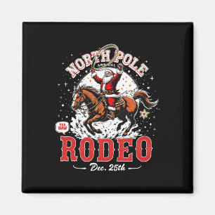 Aimant Vintage Noël Pôle Nord Rodeo Funny Père Noël Cow