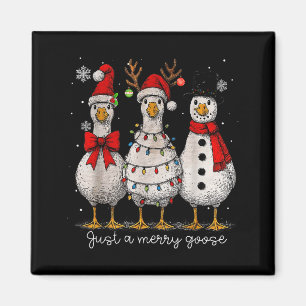 Aimant Vintage Noël Silly Goose Père Noël Renne Hommes F