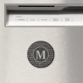 Aimant Vintage note de musique noire Motif Monogram (In Situ (Lave-vaisselle))