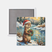 Aimant Vintage Otter with Christmas Wreath by Frozen (Recto/Verso)
