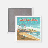 Aimant Vintage Père Noël Cruz Californie (Recto/Verso)